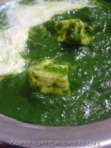 Palak Paneer - Cottage Cheese in Spinach Gravey