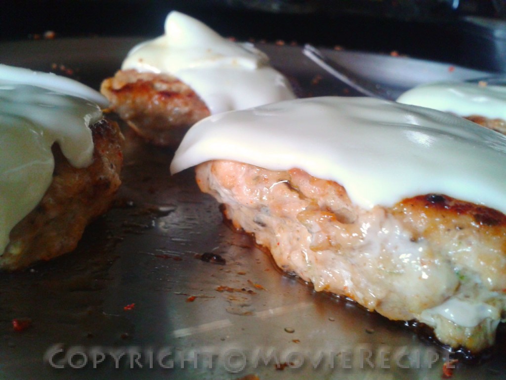 chicken burger melting cheese