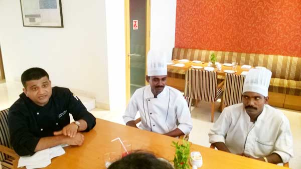 Chef Parma Sivam (center) with Executive Chef Sanjay Mitra
