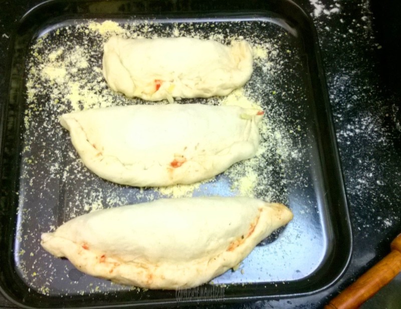 calzone in Baking tray
