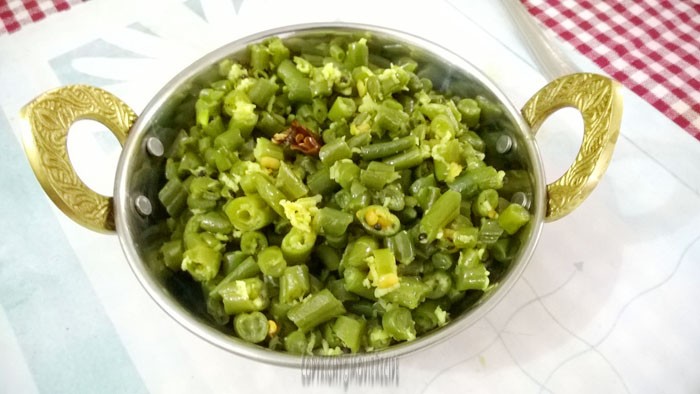 green beans coconut bhaji
