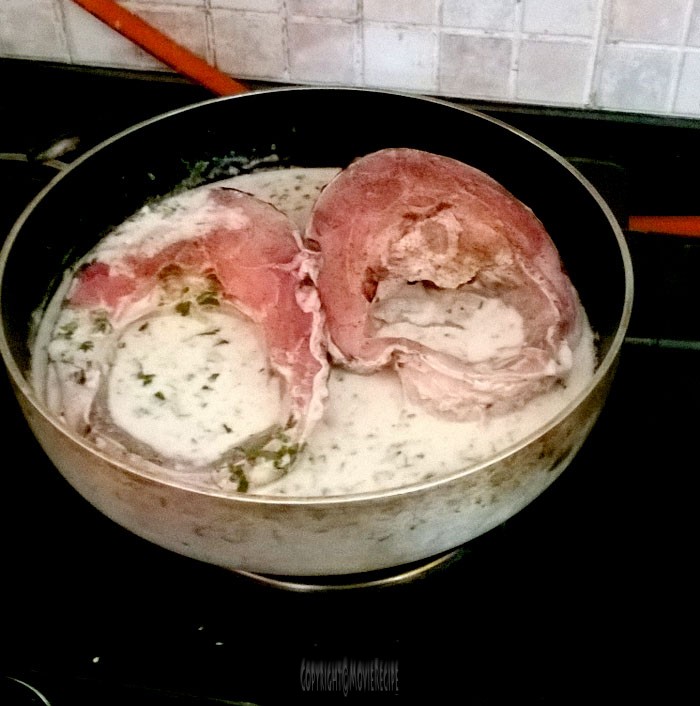 coconut milk poached fish with Parsley and lemon