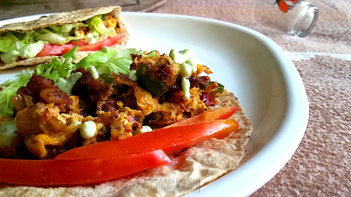 soft tacos with goan sausages