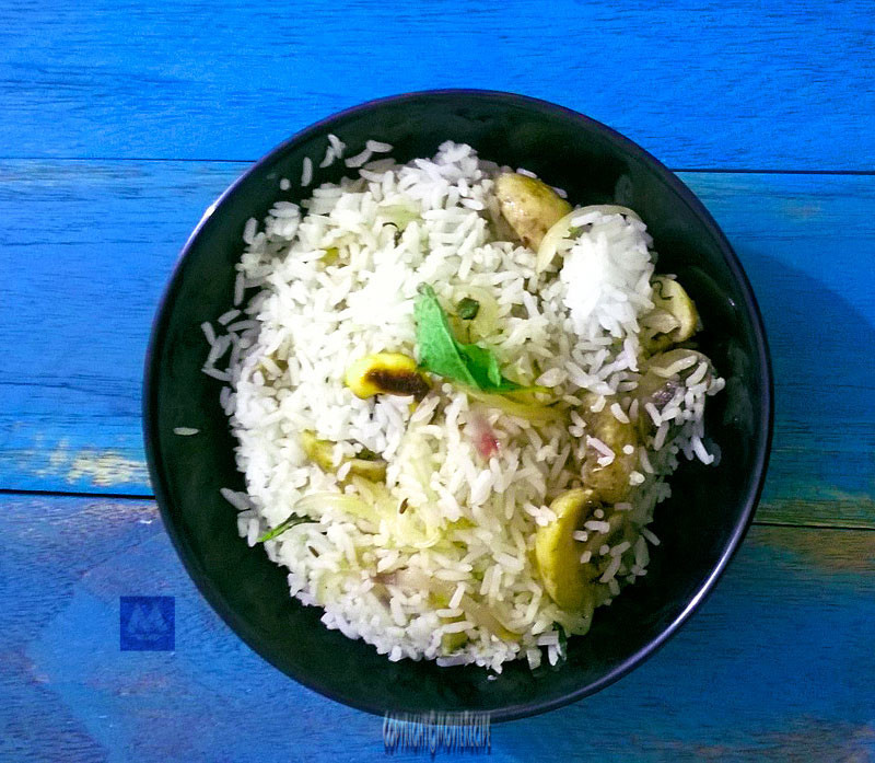 mint mushroom pilaf recipe