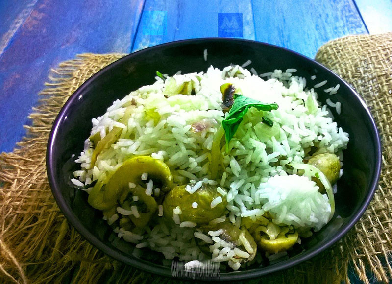 mint mushroom pilaf