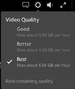 amazon prime streaming data consumption