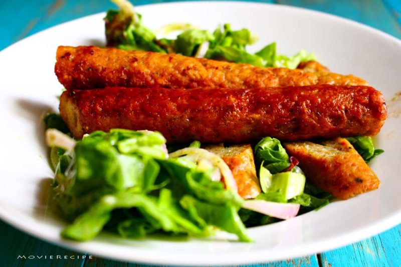seekh kebab salad mint dressing 
