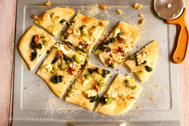 Spinach broccoli ricotta pizza