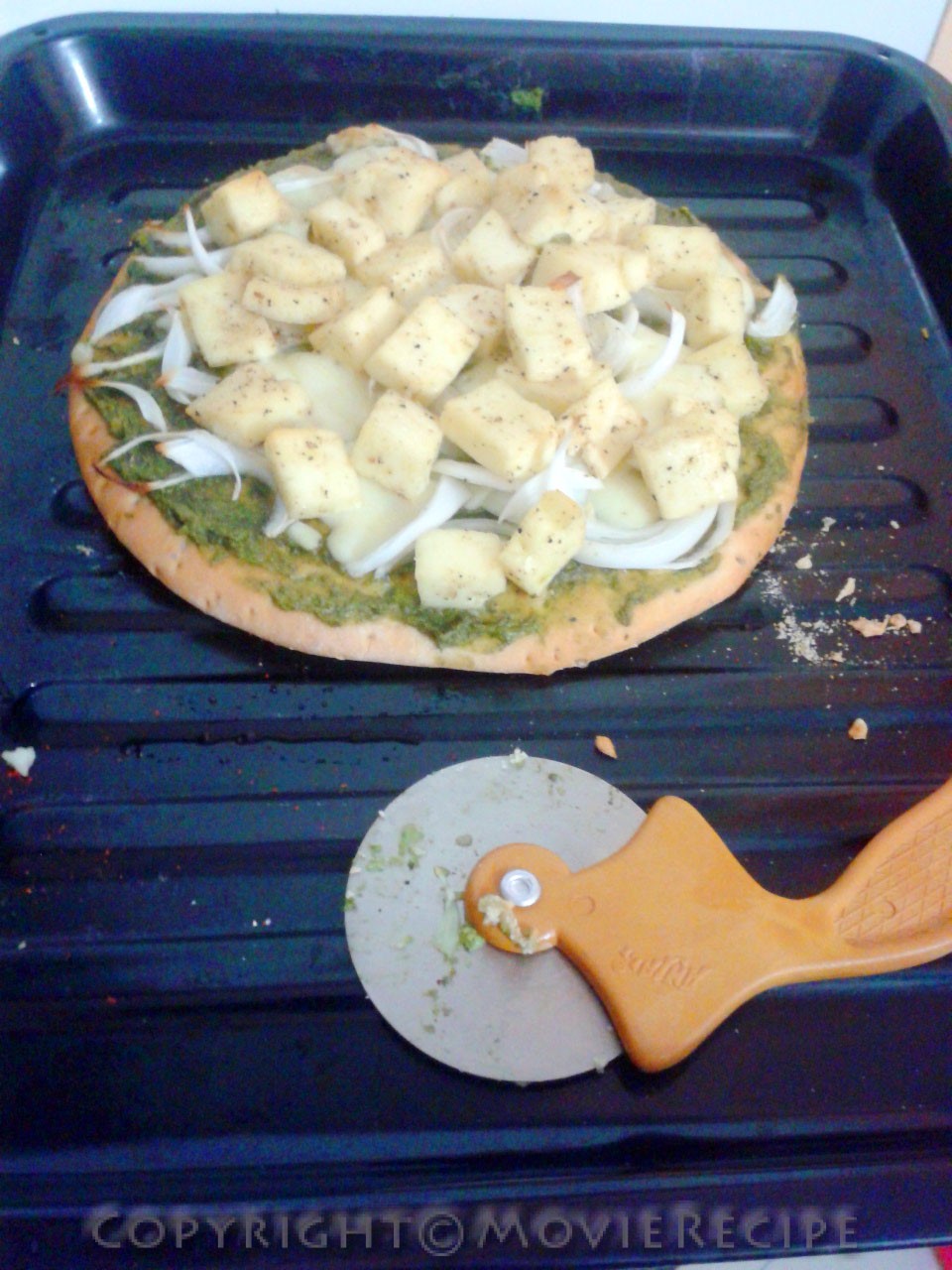 Fresh Basil and Paneer Pizza Recipe