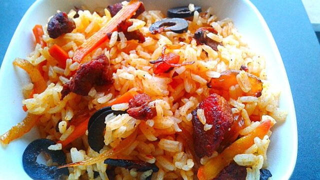 pulao recipe with Goan Sausage