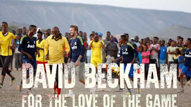 David Beckham enjoying the game at Ali Addeh Refugee Camp in Djibouti