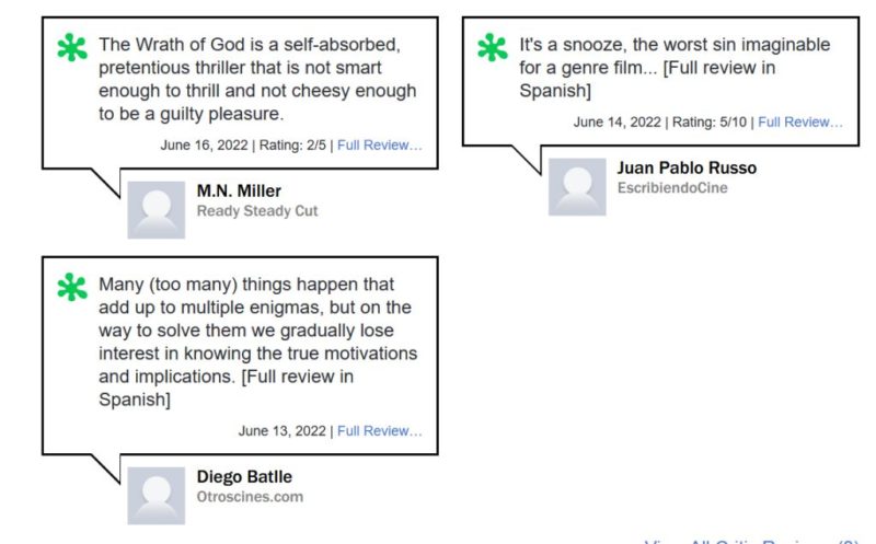 Wrath of God Netflix Reviews