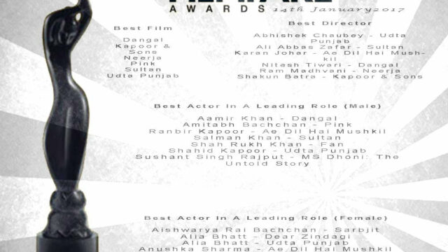 filmfare awards 2017 Nominations