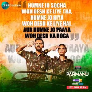 parmanu movie on zee cinema